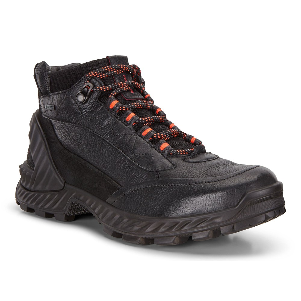 ECCO Womens Hiking Shoes Black - Exohike Mid Gtx - MEY-654792